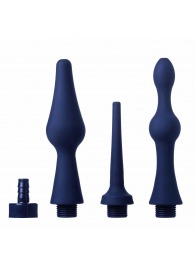Набор из 3 универсальных насадок для анального душа Universal 3 Piece Silicone Enema Attachment Set - XR Brands - купить с доставкой в Пензе