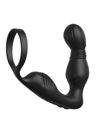 Черный вибростимулятор простаты с эрекционным кольцом Ass-Gasm Pro P-Spot Milker - Pipedream - в Пензе купить с доставкой