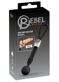Черное эрекционное лассо с шариком-утяжелителем Heavy Rope - Orion - в Пензе купить с доставкой