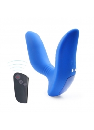 Синий вибромассажер простаты 3,5’’ Remote Control Curve P-spot Massager - 12 см. - Erokay - в Пензе купить с доставкой