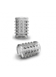 Прозрачная насадка на пенис с шишечками STAY HARD COCK SLEEVE 02 CLEAR - Blush Novelties - в Пензе купить с доставкой