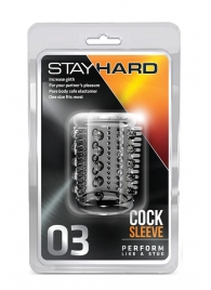 Прозрачная насадка с шипами и шишечками STAY HARD COCK SLEEVE 03 CLEAR - Blush Novelties - в Пензе купить с доставкой