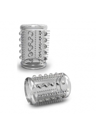 Прозрачная насадка с шипами и шишечками STAY HARD COCK SLEEVE 03 CLEAR - Blush Novelties - в Пензе купить с доставкой