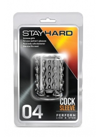 Прозрачная насадка с бороздками STAY HARD COCK SLEEVE 04 CLEAR - Blush Novelties - в Пензе купить с доставкой