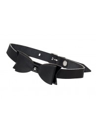 Черный кожаный чокер с бабочкой - Pecado - купить с доставкой в Пензе