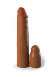Коричневая насадка на член 2  Silicone X-tension - 20,3 см. - Pipedream - в Пензе купить с доставкой