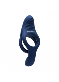 Синее эрекционное виброкольцо с двойным подхватом мошонки Ring Around The Rosy - Zero Tolerance - в Пензе купить с доставкой