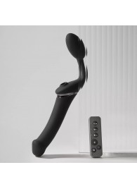 Черный безремневой вибрострапон Strap-On-Me Multi Orgasm Size XL - Strap-on-me - купить с доставкой в Пензе