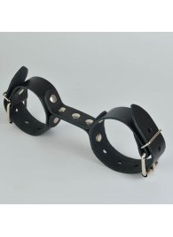 Черные кожаные наручники-фиксатор - Sitabella - купить с доставкой в Пензе