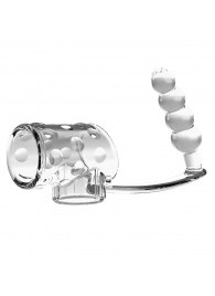 Прозрачная насадка на пенис и мошонку с анальным стимулятором Rilley - Baile - в Пензе купить с доставкой