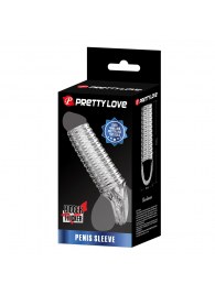 Прозрачная насадка на пенис с ребрышками и подхватом мошонки - Baile - в Пензе купить с доставкой