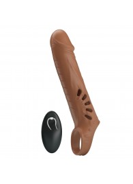 Коричневая вибронасадка с подхватом мошонки и пультом ДУ - Baile - в Пензе купить с доставкой