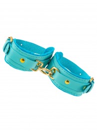 Голубые двуслойные кожаные оковы - Pecado - купить с доставкой в Пензе