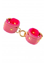 Розовые двуслойные кожаные оковы - Pecado - купить с доставкой в Пензе