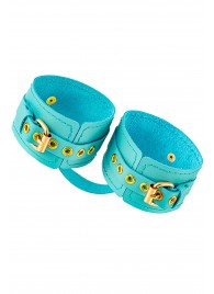 Голубые однослойные кожаные оковы - Pecado - купить с доставкой в Пензе