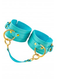 Голубые однослойные кожаные оковы - Pecado - купить с доставкой в Пензе