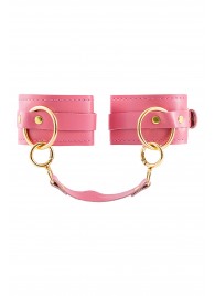 Розовые однослойные кожаные оковы - Pecado - купить с доставкой в Пензе