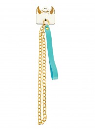 Голубой кожаный поводок с карабином для ошейника - 80 см. - Pecado - купить с доставкой в Пензе