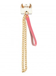 Розовый кожаный поводок с карабином для ошейника - 80 см. - Pecado - купить с доставкой в Пензе