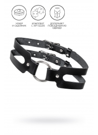 Черный кожаный чокер-ошейник из двух ремешков - Pecado - купить с доставкой в Пензе