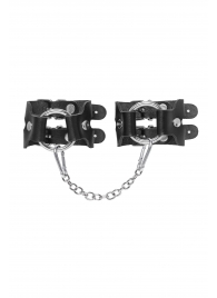 Черные кожаные наручники-браслеты из двух ремешков - Pecado - купить с доставкой в Пензе