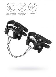 Черные кожаные наручники-браслеты из двух ремешков - Pecado - купить с доставкой в Пензе