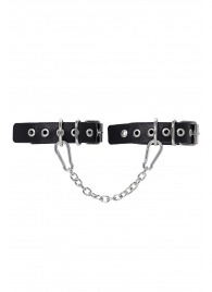 Черные оковы из одного ремешка с люверсами - Pecado - купить с доставкой в Пензе