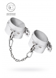 Белые мягкие кожаные оковы с люверсами - Pecado - купить с доставкой в Пензе