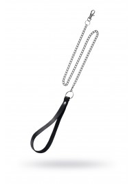 Поводок с ручкой из черной натуральной кожи и карабином для ошейника - Pecado - купить с доставкой в Пензе