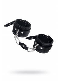 Черные двухслойные наручники с белой строчкой - Pecado - купить с доставкой в Пензе