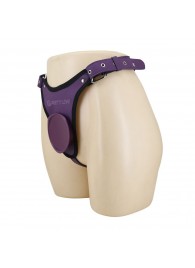 Фиолетовые трусики харнесс с платформой Caludio III - Baile - купить с доставкой в Пензе