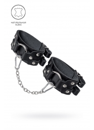 Черные кожаные оковы с двумя ремешками - Pecado - купить с доставкой в Пензе