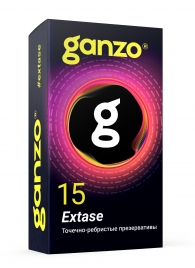 Презервативы анатомической формы с точечной и ребристой структурой Ganzo Extase - 15 шт. - Ganzo - купить с доставкой в Пензе