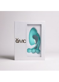 Бирюзовый вакуумный стимулятор клитора с вагинальными виброшариками - Youvic