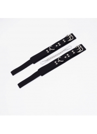 Черные кожаные оковы с регулируемыми ремешками - Crazy Handmade - купить с доставкой в Пензе