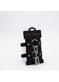 Черно-красные кожаные наручники - Crazy Handmade - купить с доставкой в Пензе