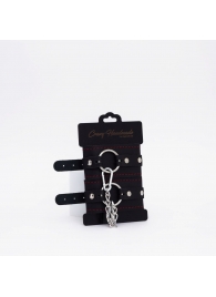 Черно-красные кожаные оковы - Crazy Handmade - купить с доставкой в Пензе