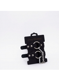 Черные кожаные оковы с кольцом - Crazy Handmade - купить с доставкой в Пензе