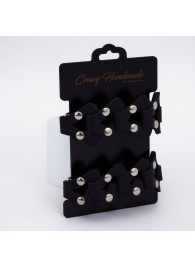 Черные кожаные наручники из звеньев - Crazy Handmade - купить с доставкой в Пензе