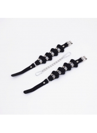 Черные кожаные оковы из звеньев - Crazy Handmade - купить с доставкой в Пензе