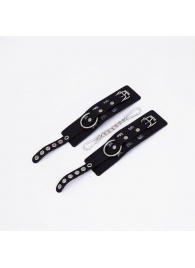 Черные кожаные наручники Sex - Crazy Handmade - купить с доставкой в Пензе
