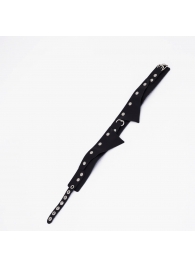 Черный однослойный кожаный ошейник с имитацией воротничка - Crazy Handmade - купить с доставкой в Пензе