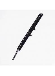 Черный однослойный кожаный ошейник с имитацией фигурного воротничка - Crazy Handmade - купить с доставкой в Пензе