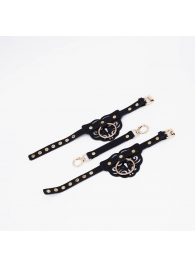 Черные оковы с золотистой фурнитурой - Crazy Handmade - купить с доставкой в Пензе