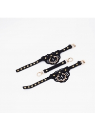 Черные оковы с золотистой фурнитурой - Crazy Handmade - купить с доставкой в Пензе