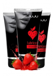 Набор из 3 съедобных лубрикантов JUJU со вкусом клубники - JuJu - купить с доставкой в Пензе