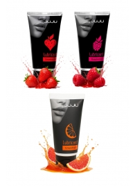 Набор из 3 съедобных лубрикантов JUJU (клубника, малина, грейпфрут) - JuJu - купить с доставкой в Пензе