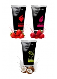 Набор из 3 съедобных лубрикантов JUJU (клубника, малина, кокос) - JuJu - купить с доставкой в Пензе