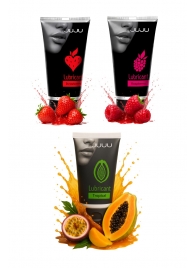 Набор из 3 съедобных лубрикантов JUJU (клубника, малина, тропические фрукты) - JuJu - купить с доставкой в Пензе