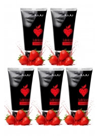 Набор из 5 съедобных лубрикантов JUJU со вкусом клубники - JuJu - купить с доставкой в Пензе